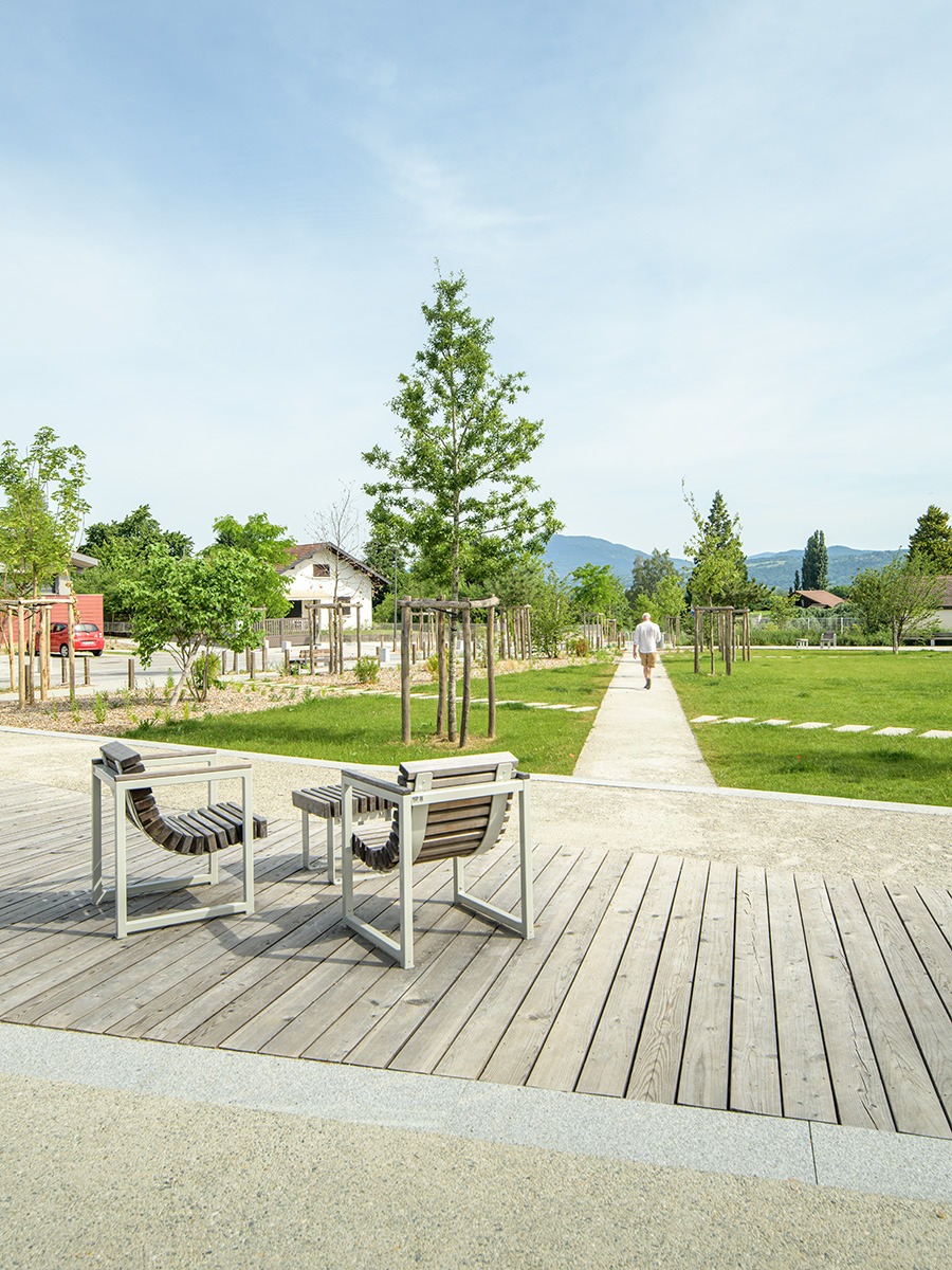 LJN - Paysagiste concepteur - Haute Savoie - Amancy - Centre bourg - Perspective - Espace public - Parc