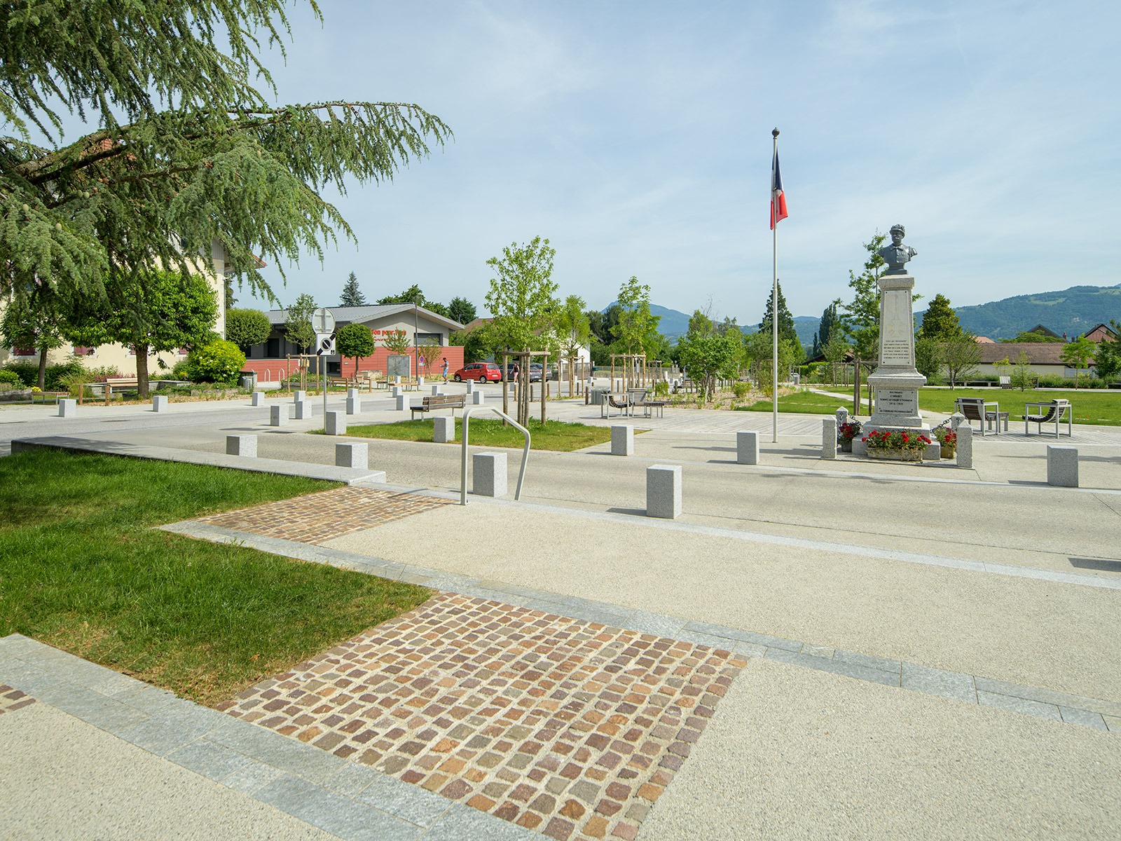 LJN - Paysagiste concepteur - Haute Savoie - Amancy - Centre bourg - Perspective - Espace public - Parc