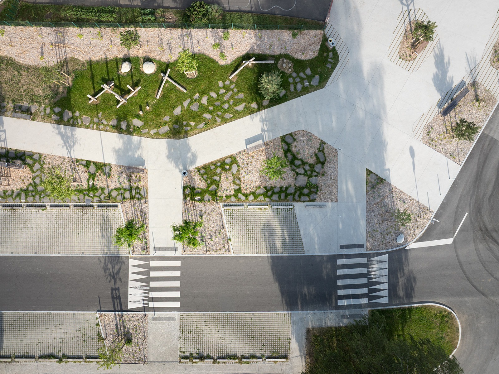 LJN - Paysagiste concepteur - Haute Savoie - Amancy - Centre bourg - Perspective - Espace public - Parc