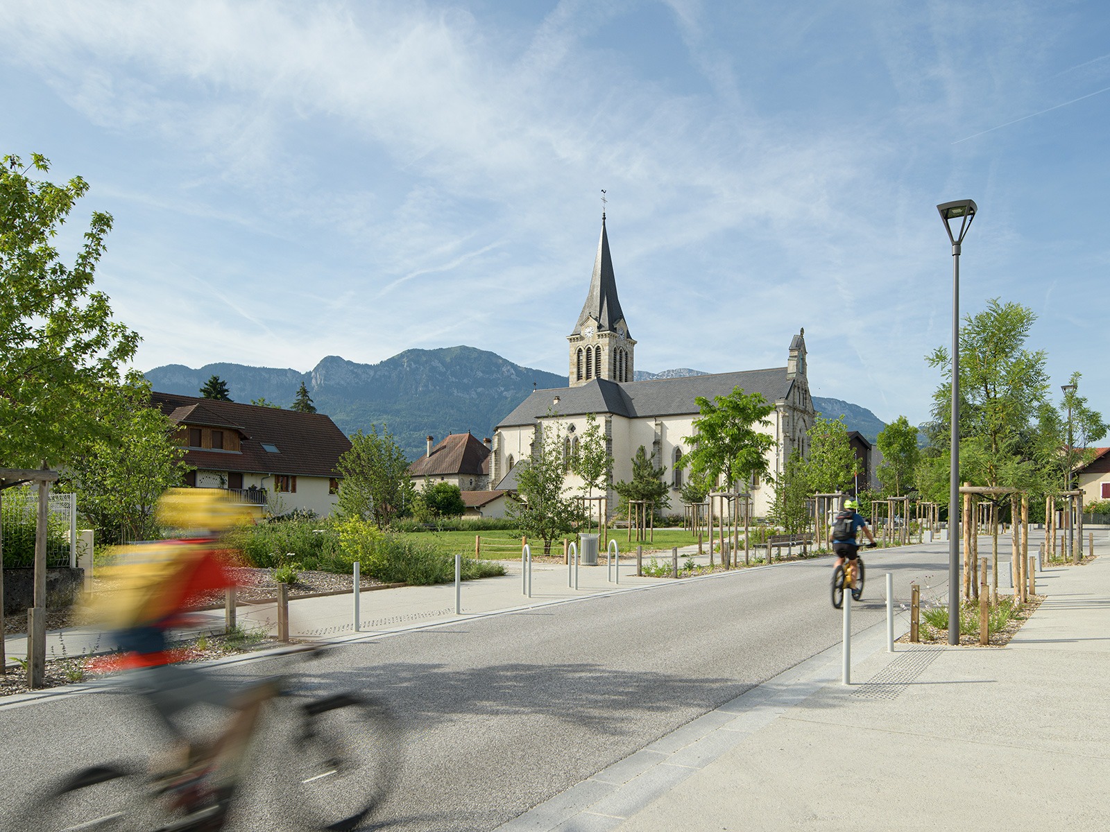 LJN - Paysagiste concepteur - Haute Savoie - Amancy - Centre bourg - Perspective - Espace public - Parc