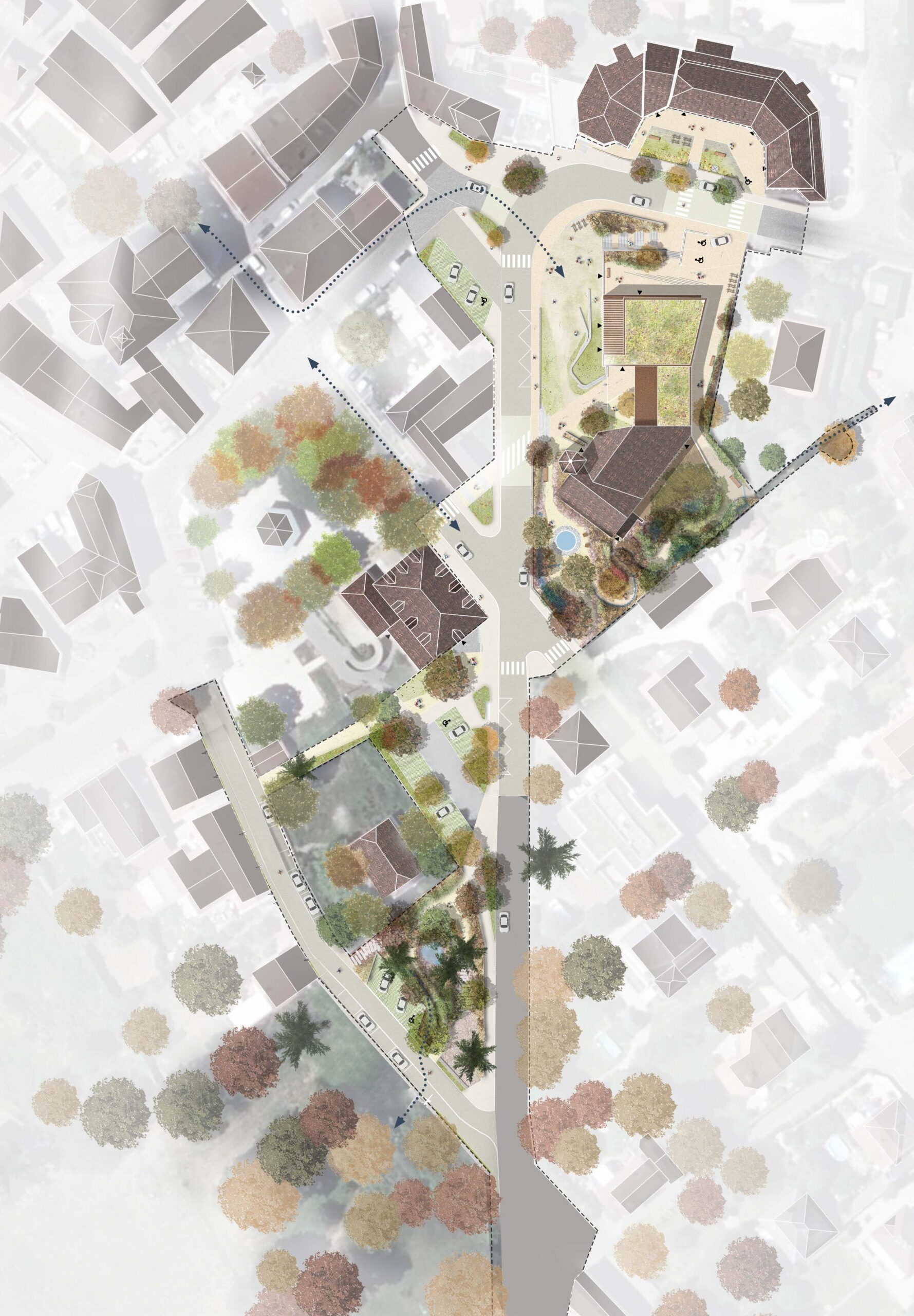 LJN - Isère - Claix - Centre bourg - Ilot Grange aux Dames - améngement d'espaces publics