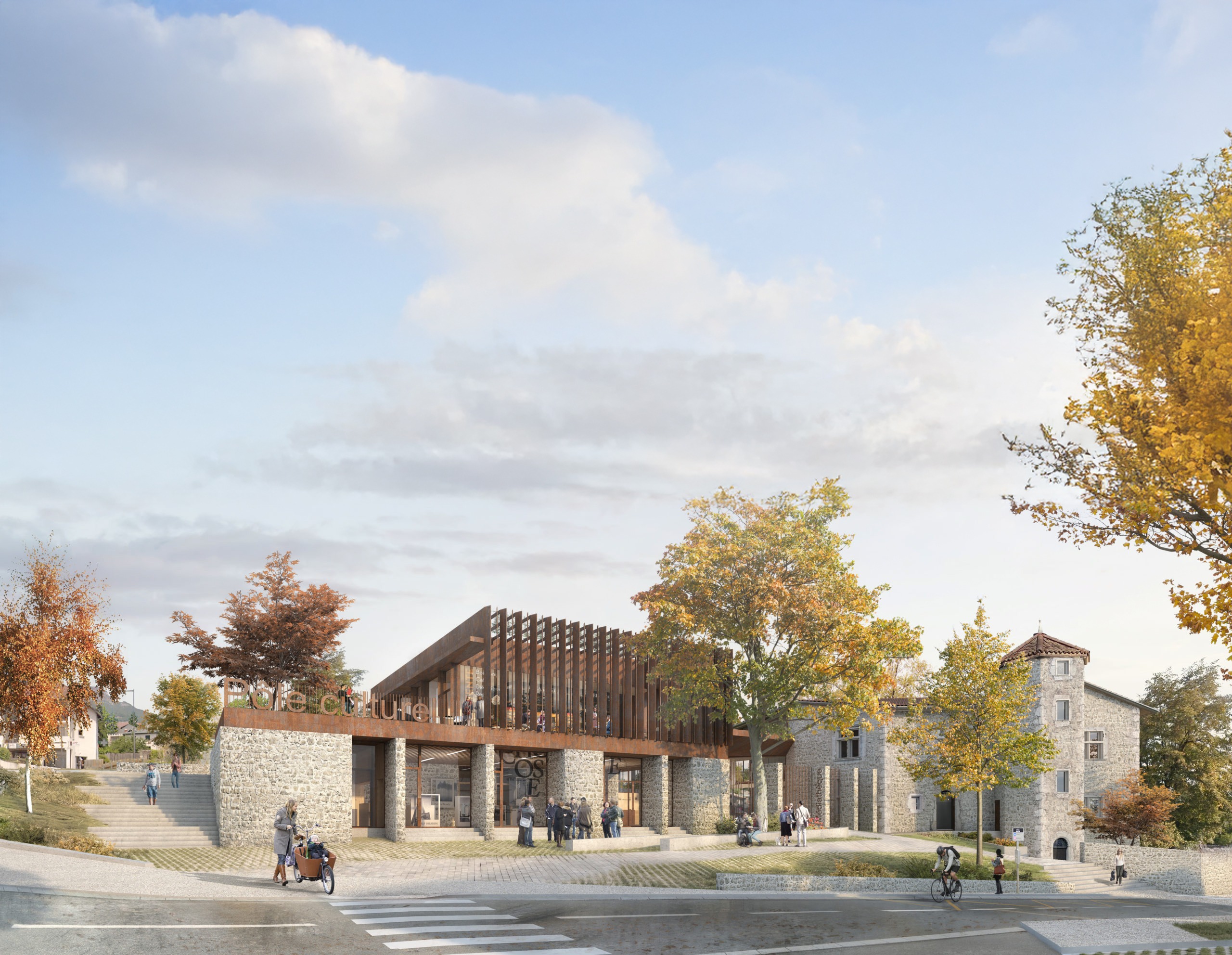 LJN - Isère - Claix - Centre bourg - Ilot Grange aux Dames - améngement d'espaces publics