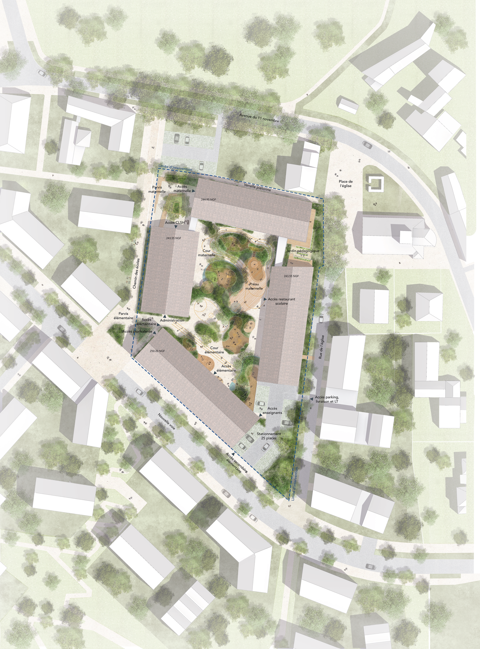 LJN - Rhône - Cailloux sur Fontaine - Groupe scolaire - ZAC Favret